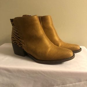 Leopard and tan booties